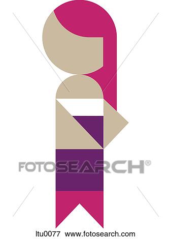 Stock Illustration - A woman standing with one arm to her side. Fotosearch