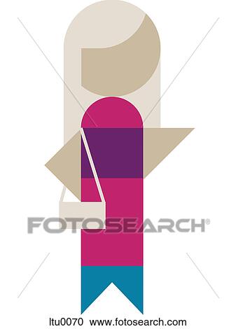 Clipart - A woman wearing a purse. Fotosearch