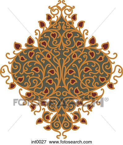 A yellow, green, and red decorative element View Large Illustration Stock Illustration - A yellow, green, and red decorative element. Fotosearch