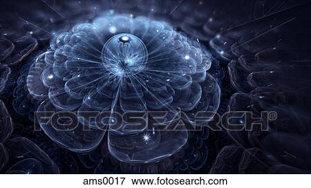 Stock Illustration - Abstract blue digital illustration. Fotosearch