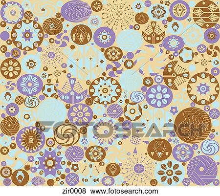 Stock Illustration - Abstract blue, purple, and brown pattern. Fotosearch
