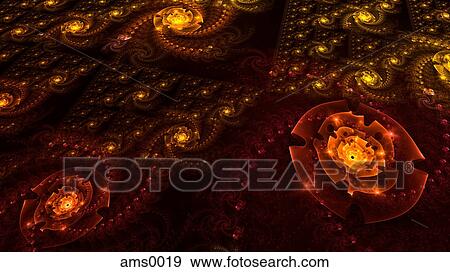 Stock Illustration - Abstract orange digital illustration. Fotosearch