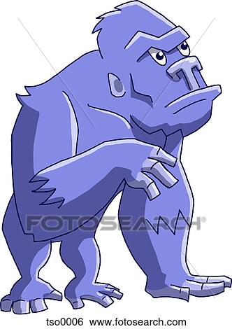 Stock Illustration - An ape against white background. Fotosearch