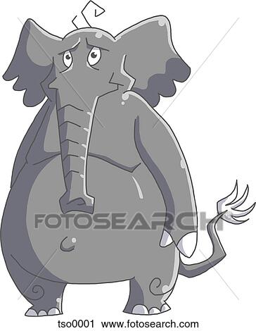An elephant View Large Illustration Clip Art - An elephant. Fotosearch