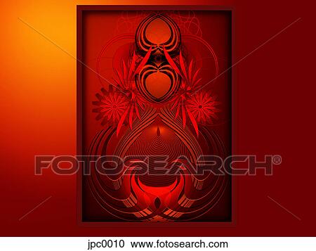 Clipart - An orange and red abstract digital illustration. Fotosearch