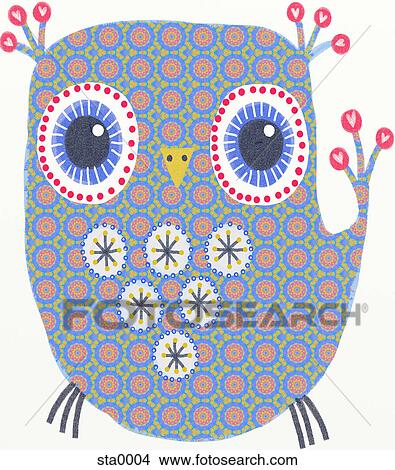Stock Illustration - An owl against white background. Fotosearch
