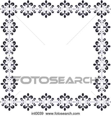 Black and lavender decorative border View Large Illustration Stock Illustration - Black and lavender decorative border. Fotosearch