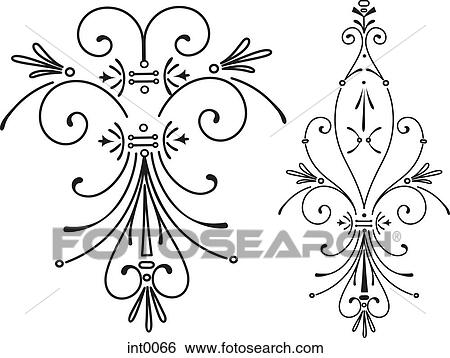 Stock Illustration - Black and white decorative elements. Fotosearch