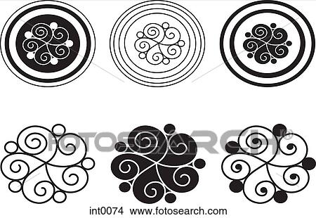 Stock Illustration - Black and white decorative elements. Fotosearch