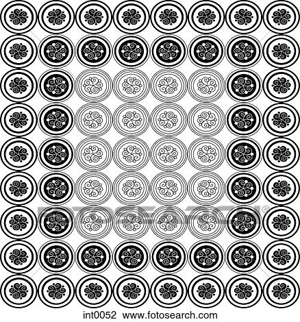 Black and white round decorative elements View Large Illustration Drawing - Black and white round decorative elements. Fotosearch