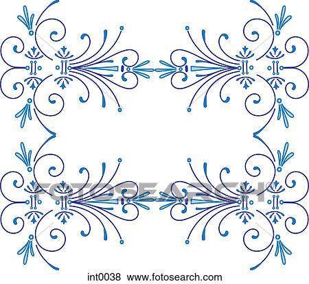 Blue decorative border View Large Illustration Stock Illustration - Blue decorative border. Fotosearch
