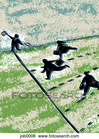 Stock Illustration - Business people running a race. Fotosearch