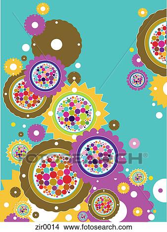 Circles and starbursts View Large Illustration Stock Illustration - Circles and starbursts. Fotosearch