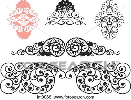 Decorative elements View Large Illustration Stock Illustration - Decorative elements. Fotosearch