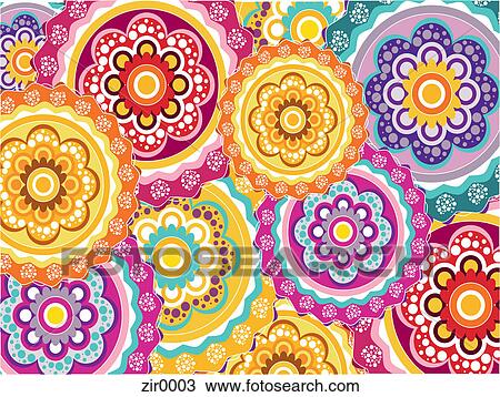 Drawing - Flower pattern. Fotosearch