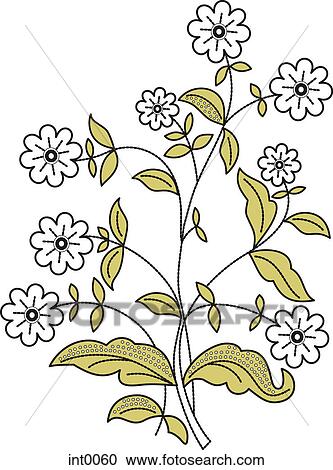 Clipart - Flowers against white background. Fotosearch