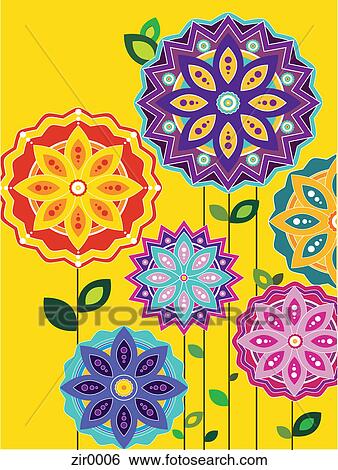 Flowers on a yellow background View Large Illustration Stock Illustration - Flowers on a yellow background. Fotosearch