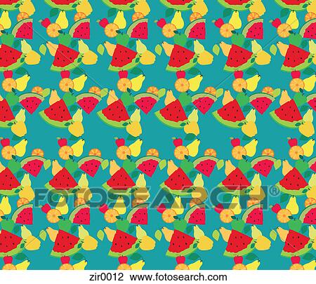 Fruit pattern View Large Illustration Drawing - Fruit pattern. Fotosearch