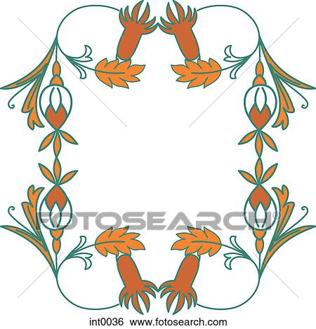 Stock Illustration - Green and orange border. Fotosearch