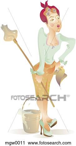 Housekeeper Clip Art | mgw0011 | Fotosearch