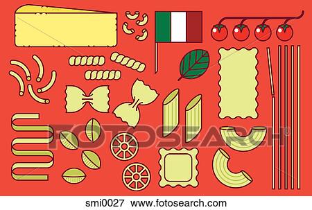 Stock Illustration - Italian food. Fotosearch