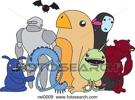 Stock Illustration - Monsters, robots, and creatures. Fotosearch