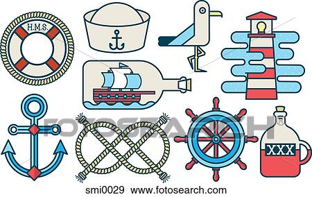 Nautical images View Large Illustration Stock Illustration - Nautical images. Fotosearch