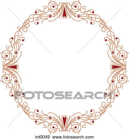 Stock Illustration - Orange and red decorative border. Fotosearch