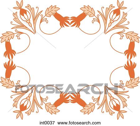 Orange decorative border View Large Illustration Stock Illustration - Orange decorative border. Fotosearch