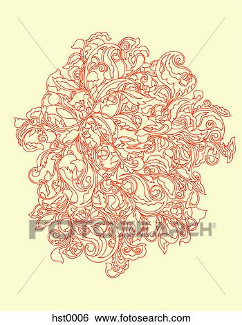 Outlines of tangled leaves on a yellow background View Large Illustration Stock Illustration - Outlines of tangled leaves on a yellow background. Fotosearch