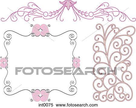 Pink and black decorative elements View Large Illustration Stock Illustration - Pink and black decorative elements. Fotosearch