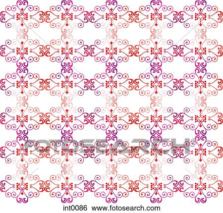 Pink, purple, and red decorative pattern View Large Illustration Stock Illustration - Pink, purple, and red decorative pattern. Fotosearch