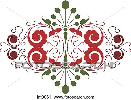 Red and green decorative element View Large Illustration Clip Art - Red and green decorative element. Fotosearch