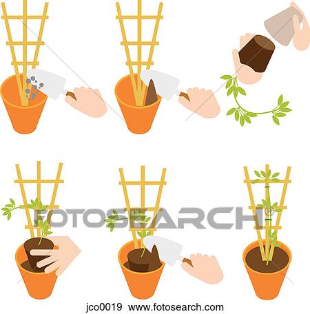 Repotting a plant View Large Illustration Stock Illustration - Repotting a plant. Fotosearch