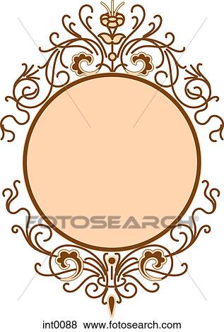 Stock Illustration - Round brown decorative border. Fotosearch