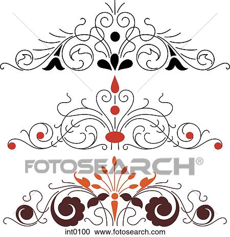 Clipart - Swirl decorative elements. Fotosearch