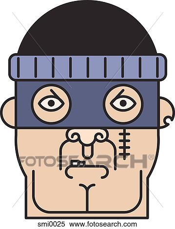 Thief against white background View Large Illustration Stock Illustration - Thief against white background. Fotosearch