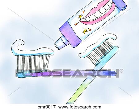 Toothpaste on a toothbrush View Large Illustration Stock Illustration - Toothpaste on a toothbrush. Fotosearch