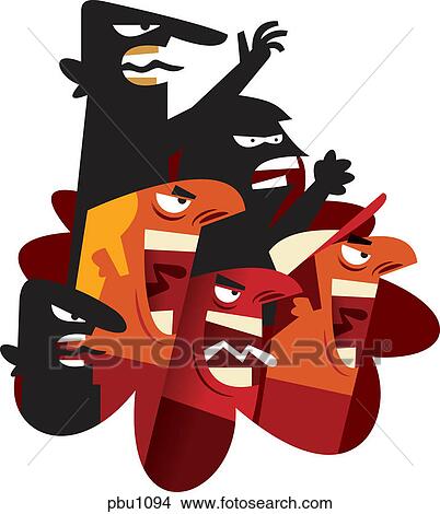 怒る 人々 叫ぶこと イラスト Pbu1094 Fotosearch