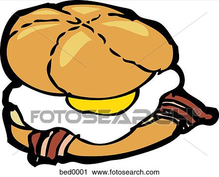 A bacon and egg sandwich View Large Illustration Clip Art - A bacon and egg sandwich. Fotosearch