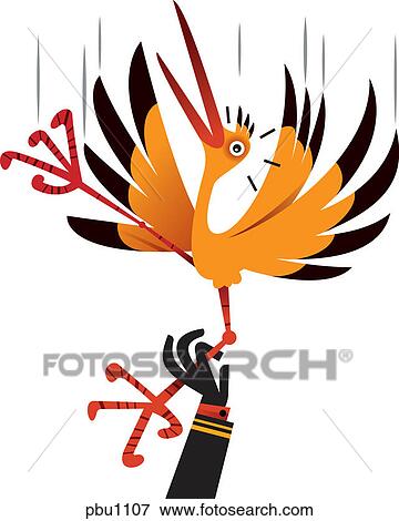 A bird trying to get away View Large Illustration Stock Illustration - A bird trying to get away. Fotosearch