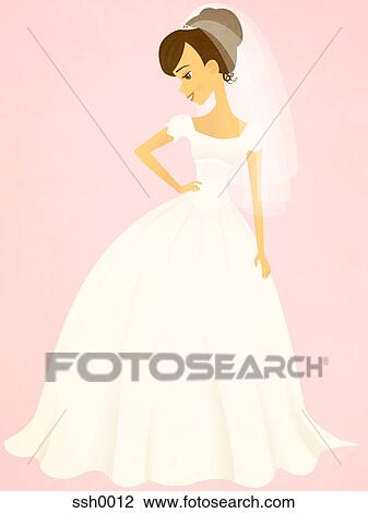 A bride View Large Illustration Drawing - A bride. Fotosearch