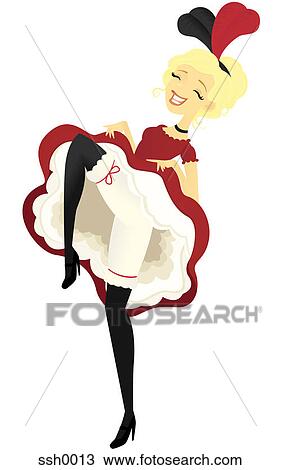 Drawing - A cancan dancer. Fotosearch