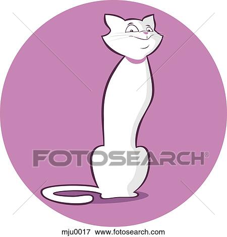 Stock Illustration - A cat on a purple background. Fotosearch