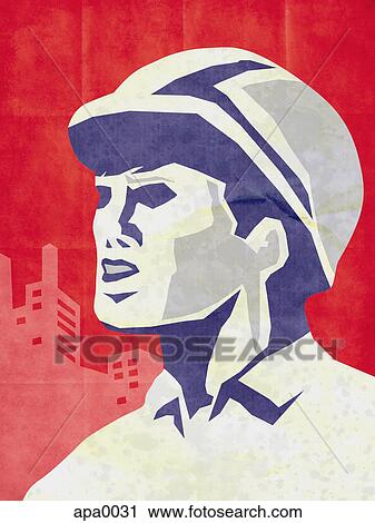 Clip Art - A construction worker. Fotosearch
