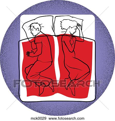 A couple sleeping Stock Illustration | mck0029 | Fotosearch