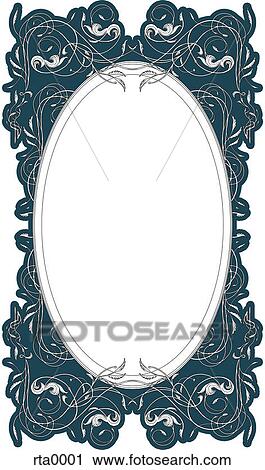 Clip Art - A decorative border in art nouveau style. Fotosearch