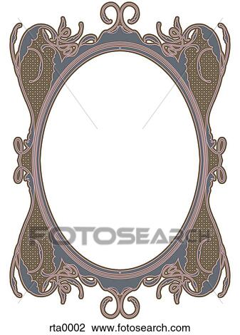Drawing - A decorative brown and purple border. Fotosearch