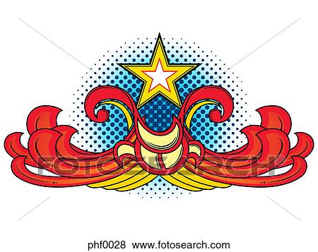 Stock Illustration - A decorative element with a star on top. Fotosearch