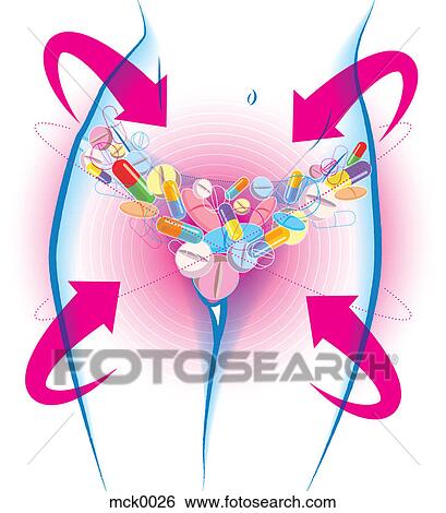 A female health pills View Large Illustration Stock Illustration - A female health pills. Fotosearch